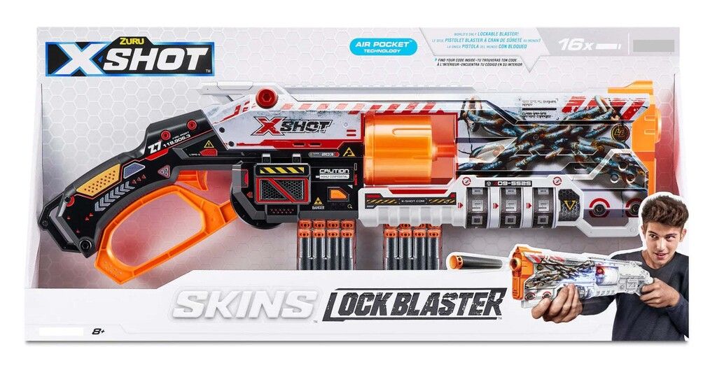 PISTOLA X-SHOT LANZA DARDOS SKINS LOCK BLASTER COD 36606 - 7598