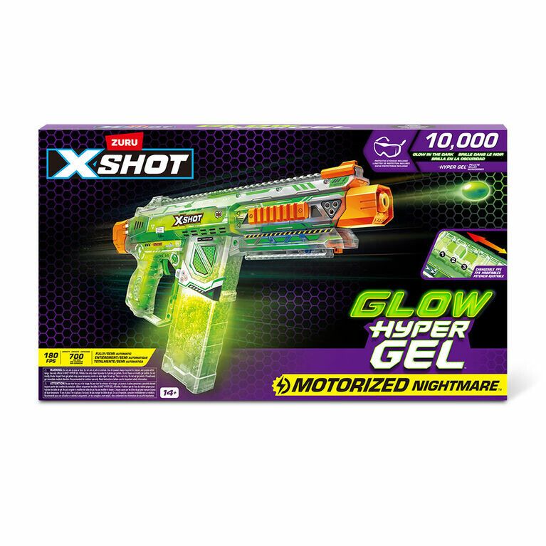 PISTOLA X-SHOT HYPER GEL GLOW MOTORIZED NIGHTMARE COD 36783 - 7609 - Imagen 5