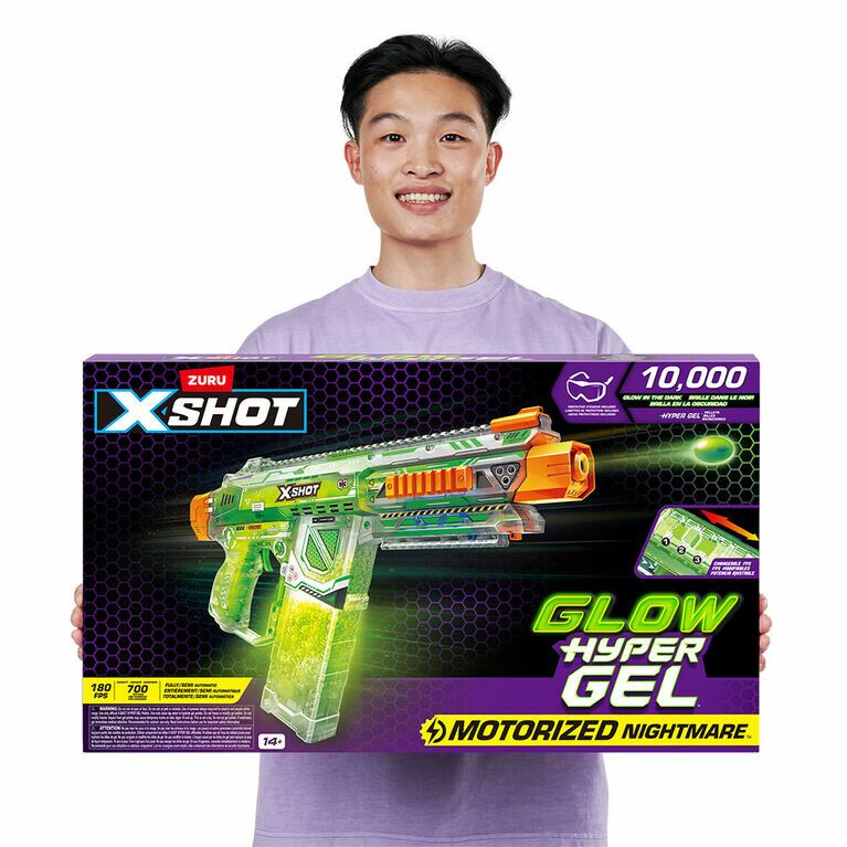 PISTOLA X-SHOT HYPER GEL GLOW MOTORIZED NIGHTMARE COD 36783 - 7609 - Imagen 3