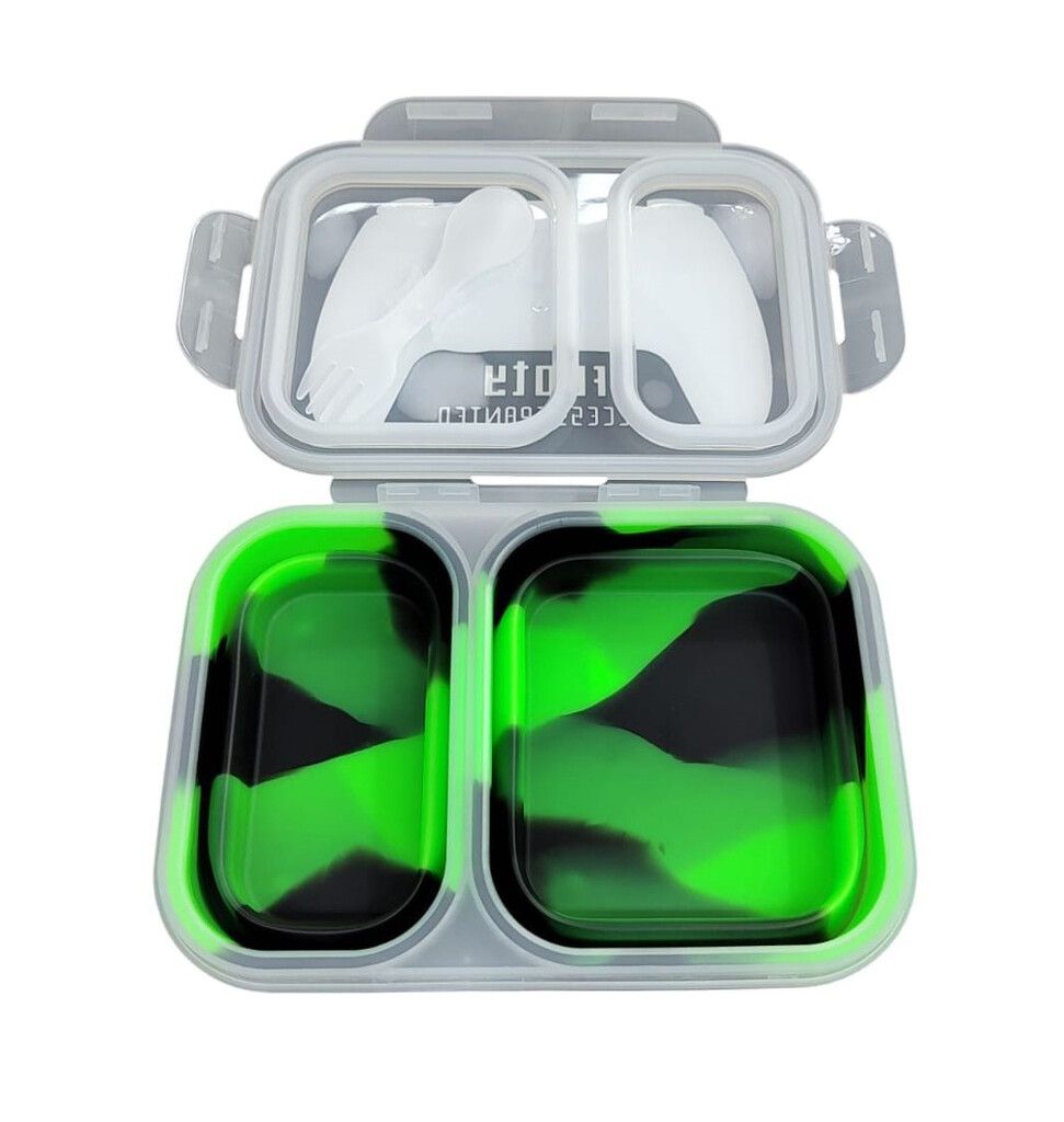 LUNCHERA PLEGABLE 2 COMPARTIMIENTOS SILICONA VR2 TS202 VERDE - Imagen 4