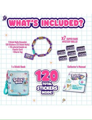 STICKI ROLLS PULSERA BRAZALETE CON 120 AUTOAHDESIVOS COD SR10200 - Imagen 4
