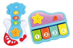 SET MUSICAL GUITARRA Y PIANO OK BABY VR1 OKBB0367 GUITARRA CELESTE - Imagen 2