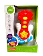 MINI GUITARRA BEBE MUSICAL Y LUCES OK BABY V02 OKBB0364 ROJO