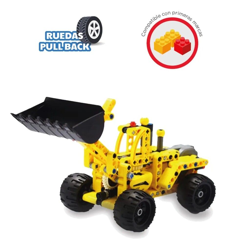 CAMION PARA ARMAR PULLBACK CADA HI - TECH VR4 C52011W WHEEL LOADER - C52014W - Imagen 5