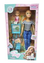 MUÑECA TINY Y SU HIJA APRENDEN A PINTAR VR4 54461 REMERA A RAYAS