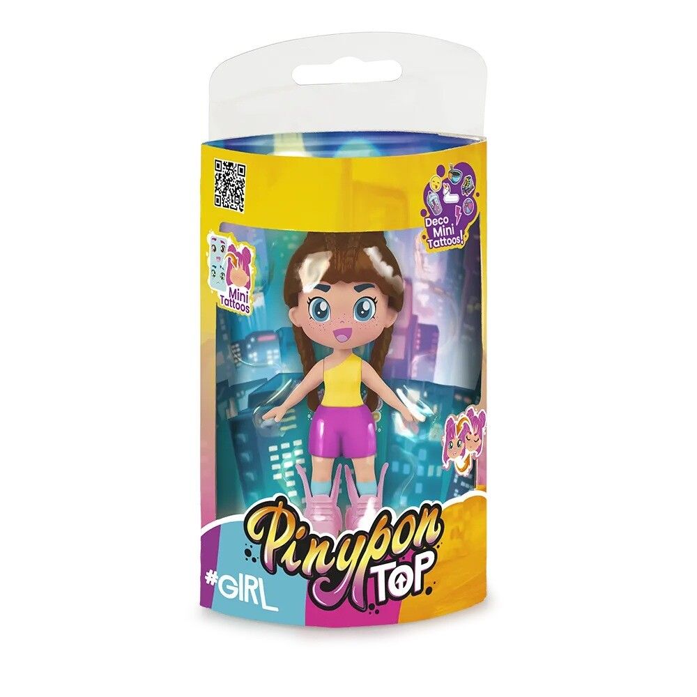 FIGURA PINYPON TOP GIRLS 11 CM VR3 PNN00000 PELO MARRON