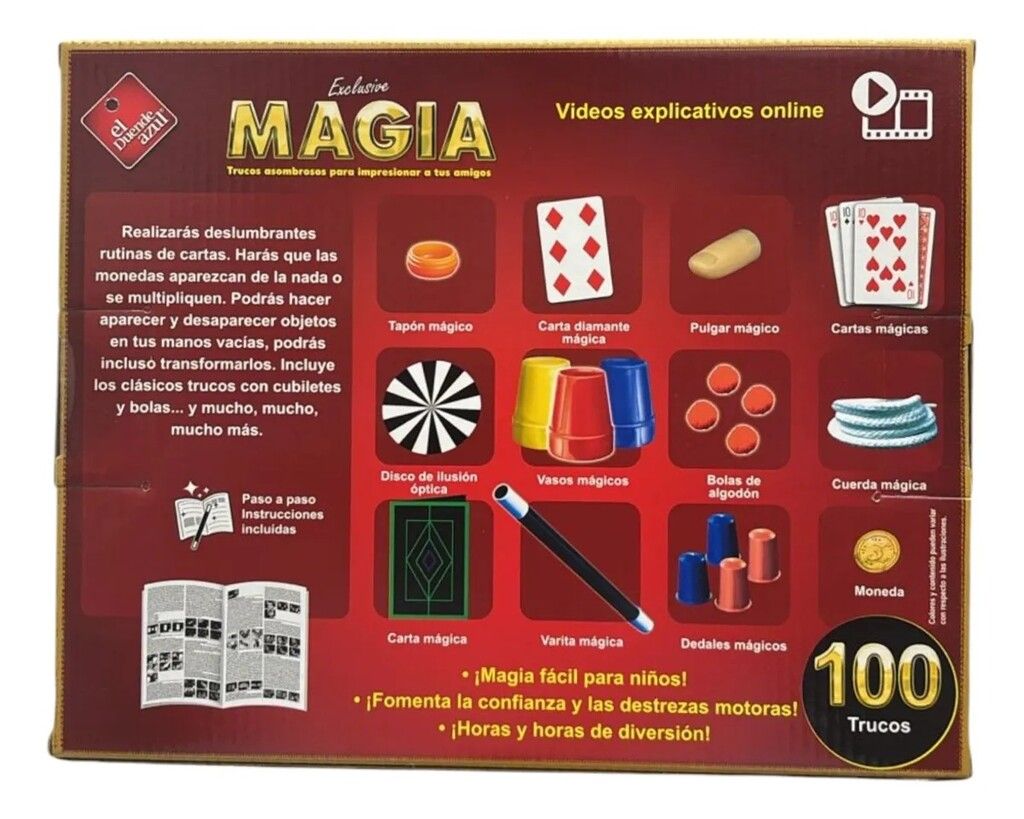 JUEGO DE MAGIA EXCLUSIVE 100 TRUCOS EL DUENDE AZUL COD 8337 - Imagen 2