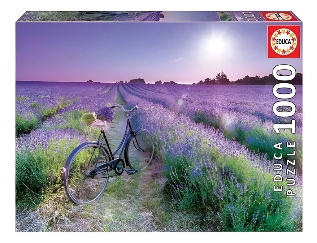 PUZZLE EDUCA 1000 PZAS BICICLETA EN CAMPO DE LAVANDA COD 19255