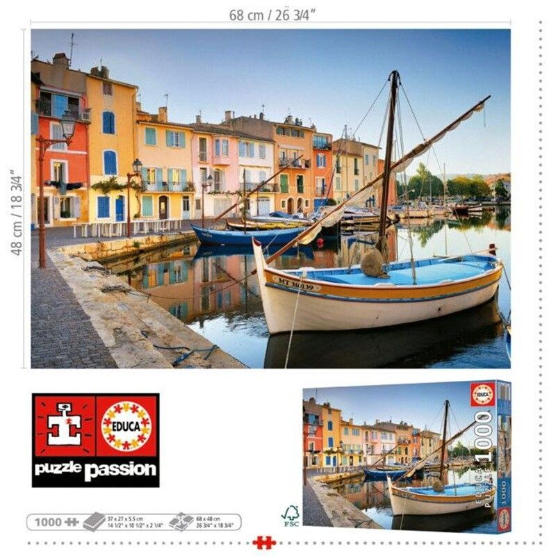 PUZZLE EDUCA 1000 PZAS PUERTO DE MARTIGUES PROVENZA COD 19928 - Imagen 2