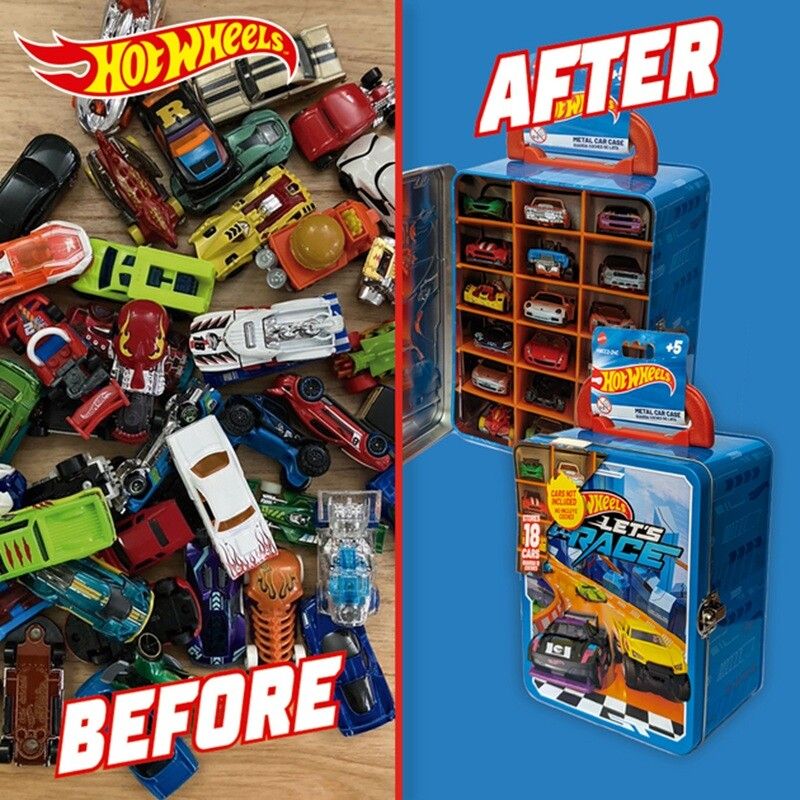 VALIJA LATA PORTA AUTOS CAR CASE METAL HOT WHEELS COD HWCC2-24C - Imagen 3