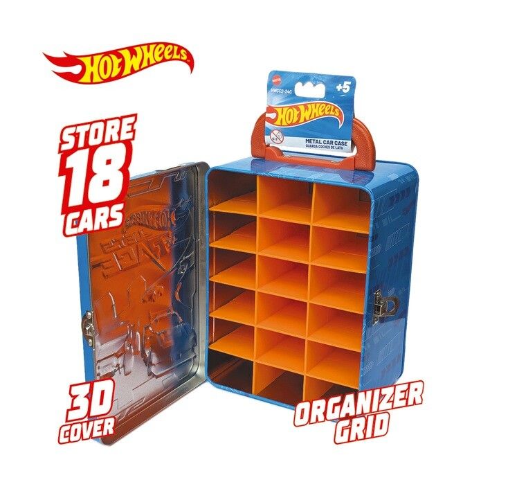 VALIJA LATA PORTA AUTOS CAR CASE METAL HOT WHEELS COD HWCC2-24C - Imagen 2