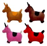 UNICORNIO DE GOMA SALTARIN CON PELUCHE COLORES SURTIDOS COD 56118