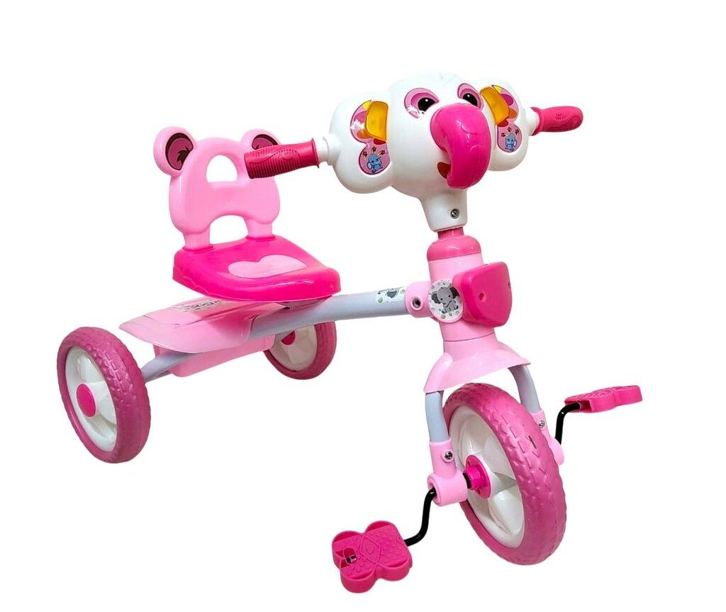 TRICICLO INFANTIL ELEFANTITO CON LUZ Y SONIDO VR1 56182 ROSA
