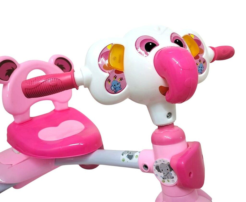 TRICICLO INFANTIL ELEFANTITO CON LUZ Y SONIDO VR1 56182 ROSA - Imagen 3