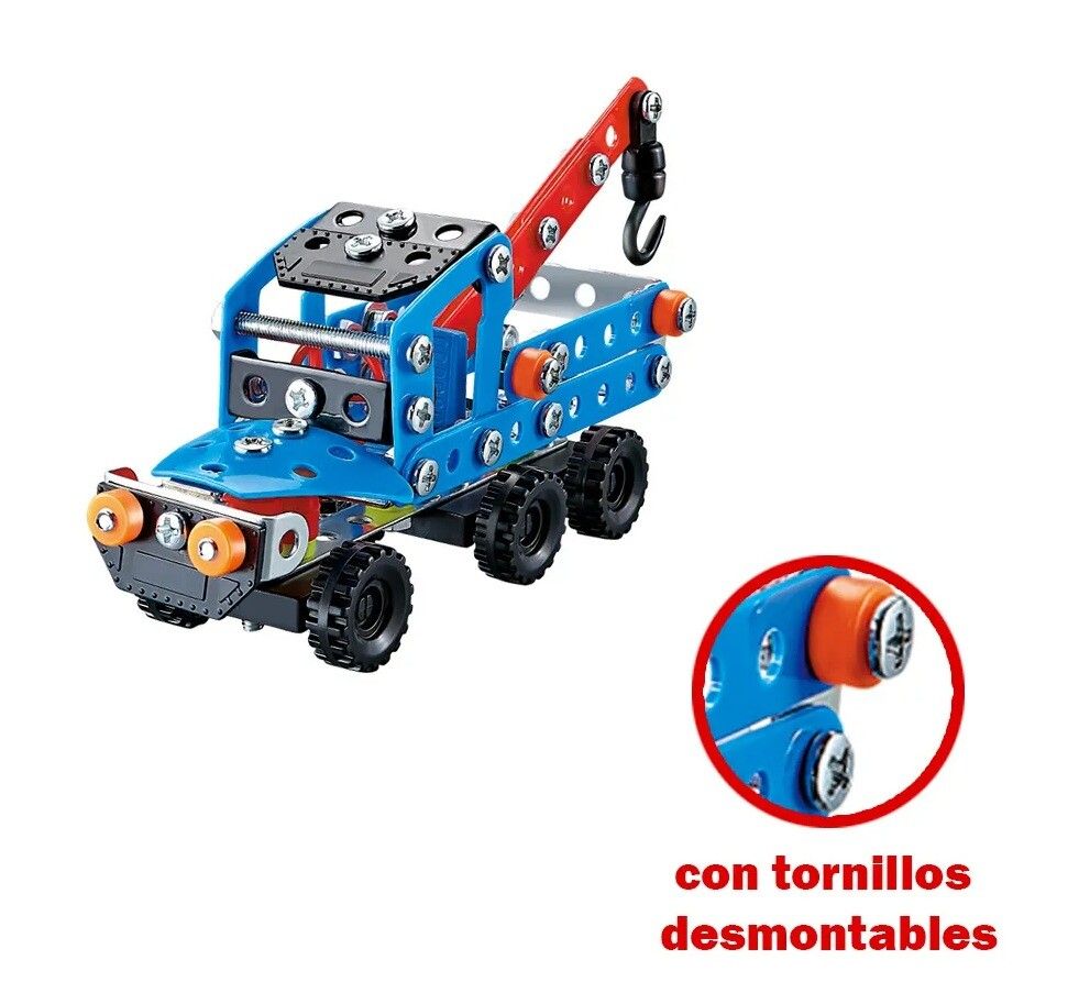 CITY METAL BLOQUES PARA ARMAR GRUA 140 PIEZAS COD IKMETAL003 - Imagen 4