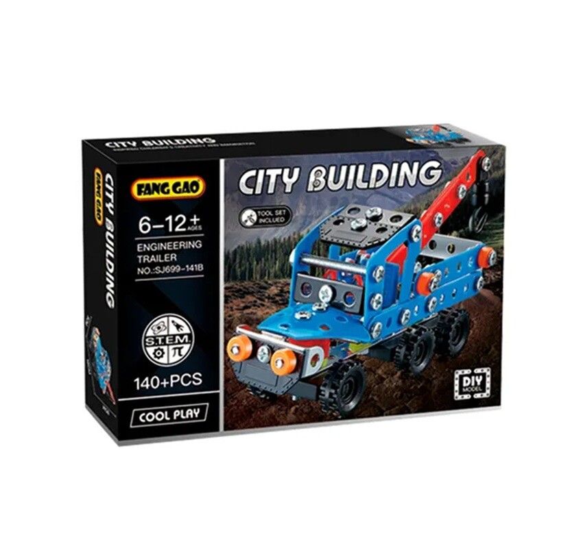 CITY METAL BLOQUES PARA ARMAR GRUA 140 PIEZAS COD IKMETAL003 - Imagen 3