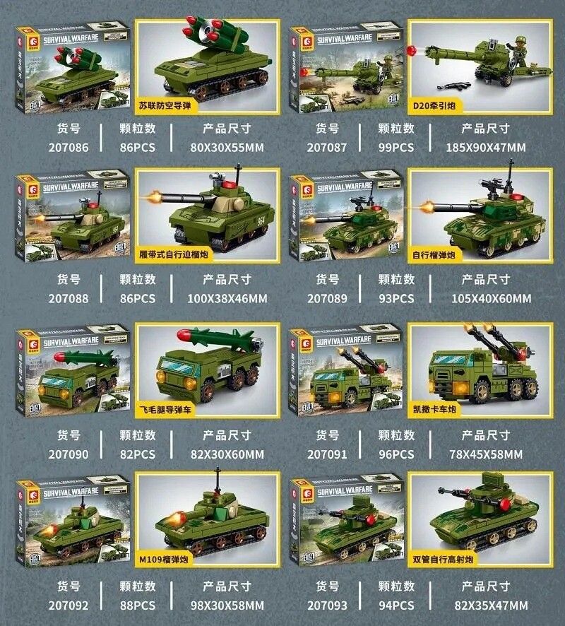 BLOQUES SEMBO BLOCK VEHICULOS DE GUERRA VR8 NA201954 DOUBLE ANTIAIRCRAFT GUN - Imagen 2