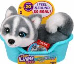 LITTLE LIVE PETS MINI PERRITO DE PELUCHE C/ SONIDOS VR3 26611 GRIS Y BLANCO