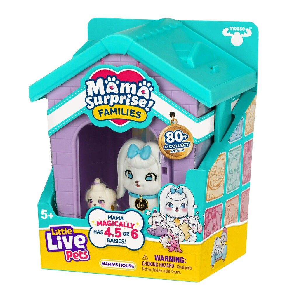 LITTLE LIVE PETS MAMA SURPRISE EN SU CASITA VR2 26659 CASITA VIOLETA Y VERDE - Imagen 4