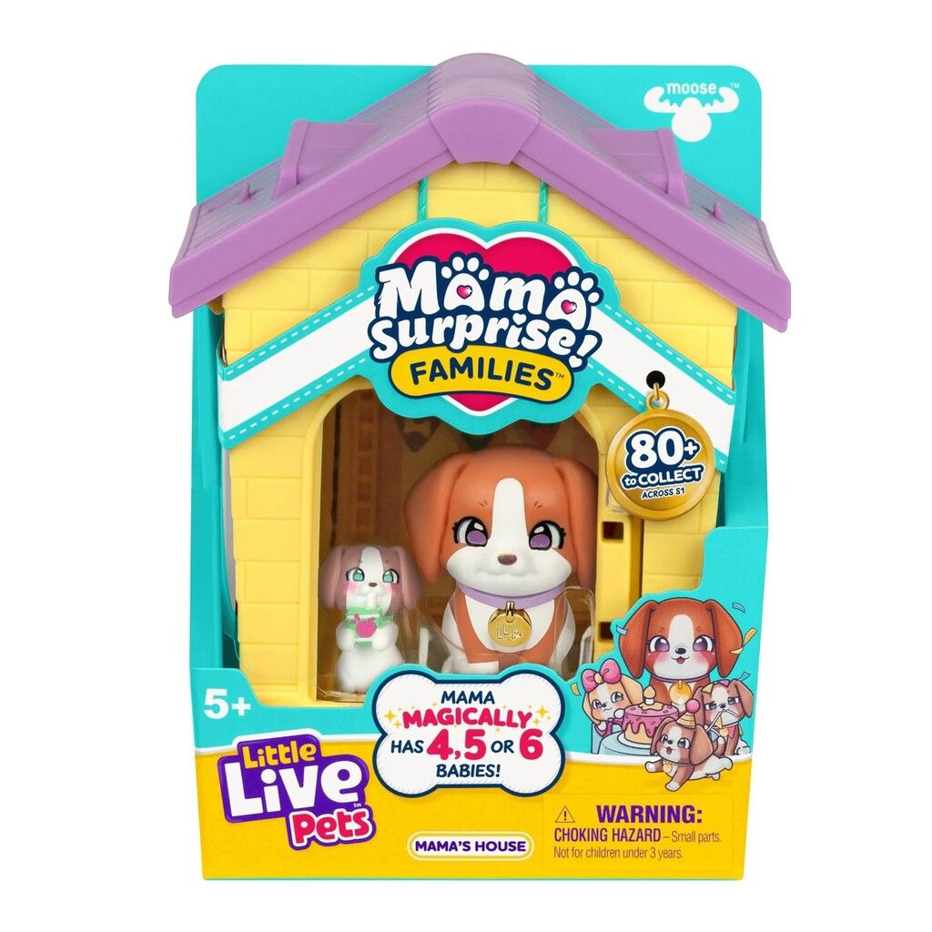 LITTLE LIVE PETS MAMA SURPRISE EN SU CASITA VR5 26659 CASITA AMARILLA Y VIOLETA