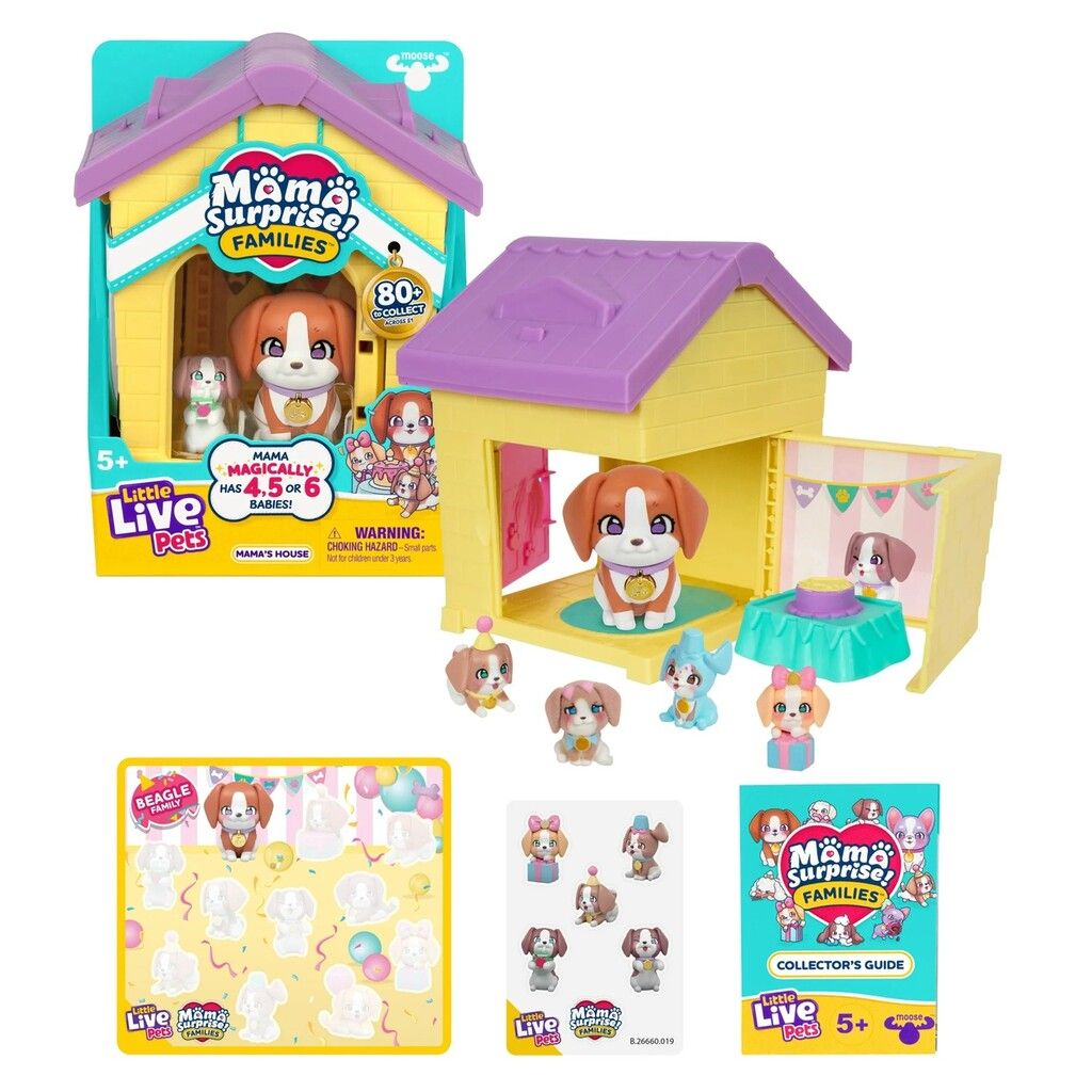 LITTLE LIVE PETS MAMA SURPRISE EN SU CASITA VR5 26659 CASITA AMARILLA Y VIOLETA - Imagen 2