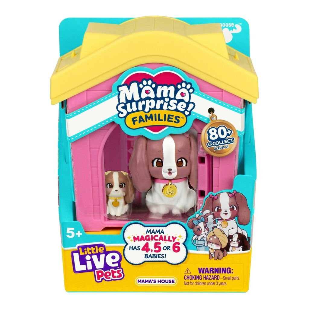 LITTLE LIVE PETS MAMA SURPRISE EN SU CASITA VR4 26659 CASITA ROSA Y AMARILLO