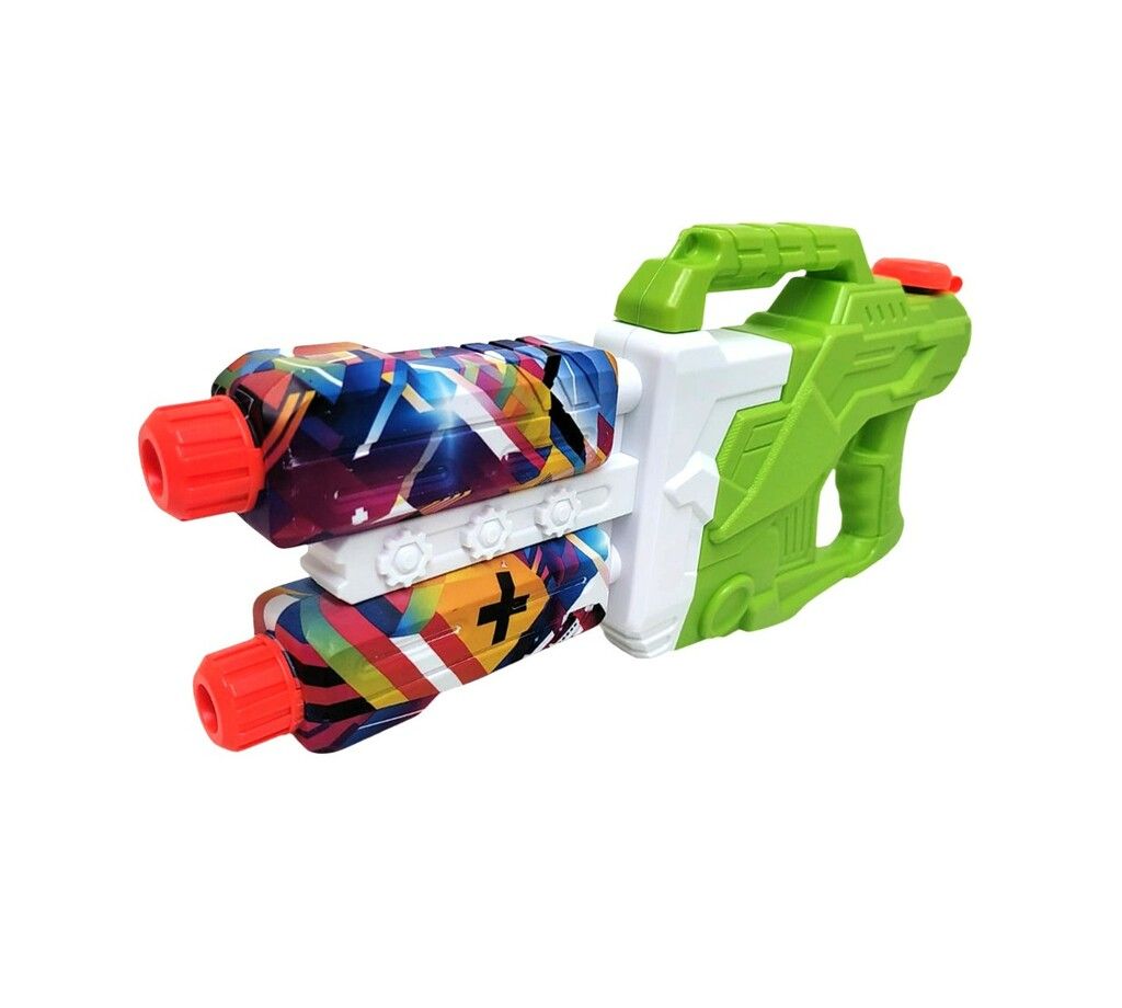 PISTOLA DE AGUA BASE X URBAN CAÑON DOBLE VR1 8910 VERDE