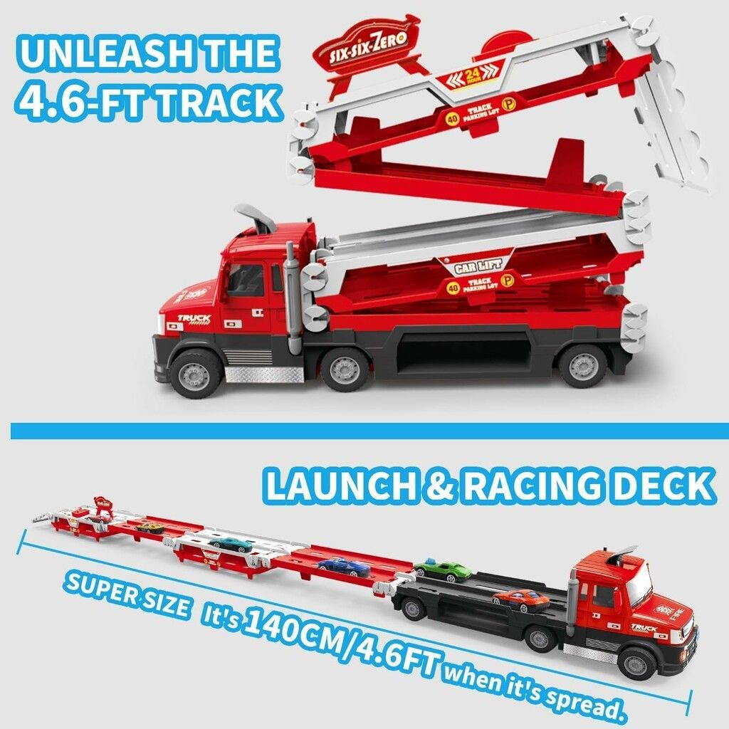 SET CAMION BOMBERO CON LUZ PISTA EXTENSIBLE LANZA AUTOS COD 660-S40 - Imagen 6