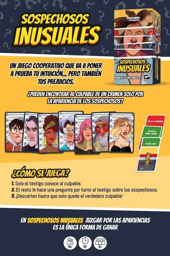 JUEGO DE MESA SOSPECHOSOS INUSUALES BURO COD SOPIN - Imagen 2