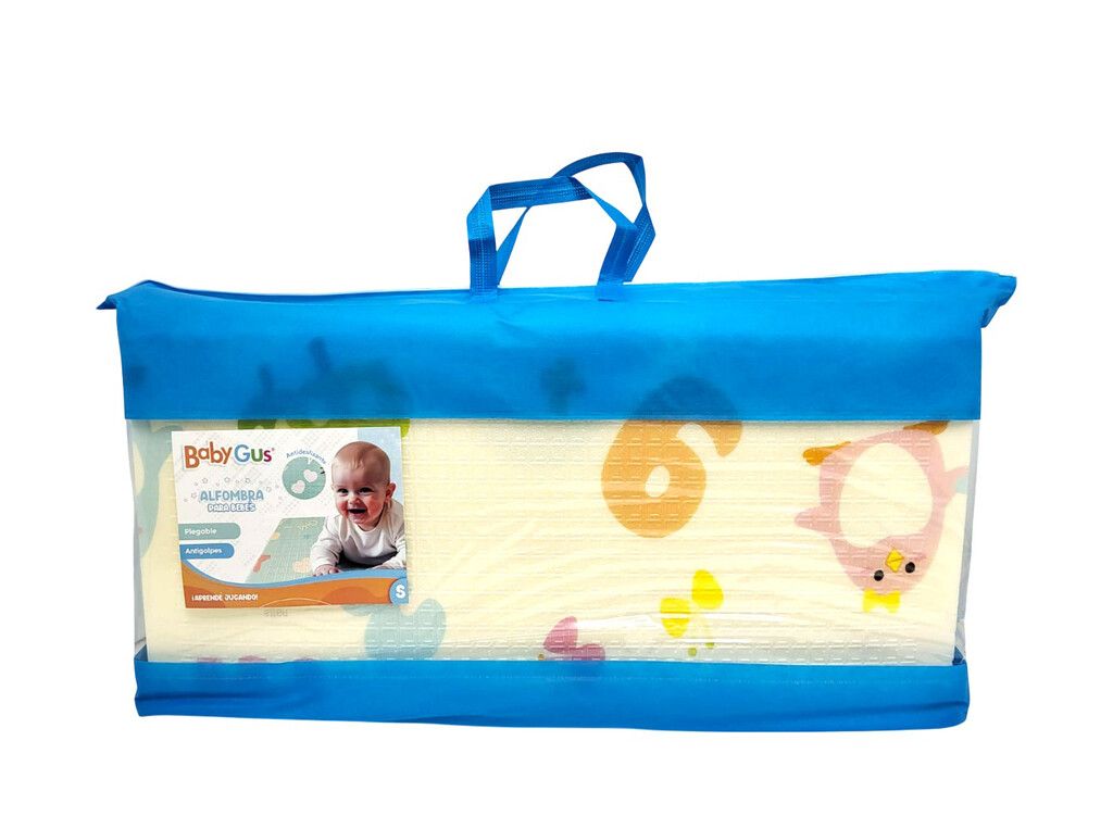 ALFOMBRA PLEGABLE ANTIGOLPES ANIMALITOS BABY GUS VR1 55469 BOLSO AZUL - Imagen 6