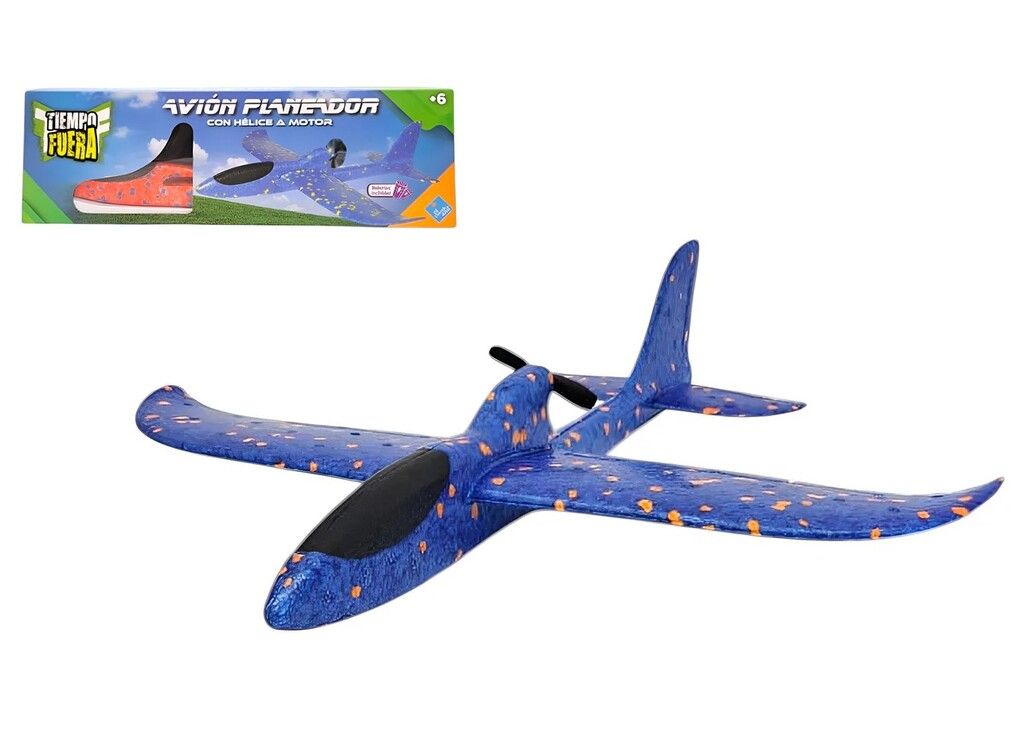 AVION PLANEADOR LIVIANO CON HELICE A MOTOR VR2 8027 AZUL