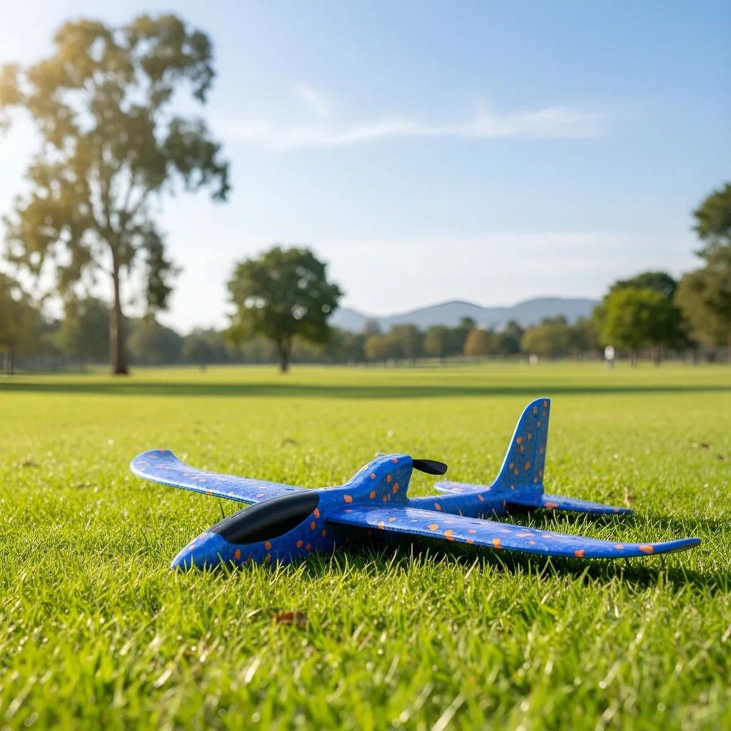 AVION PLANEADOR LIVIANO CON HELICE A MOTOR VR2 8027 AZUL - Imagen 6