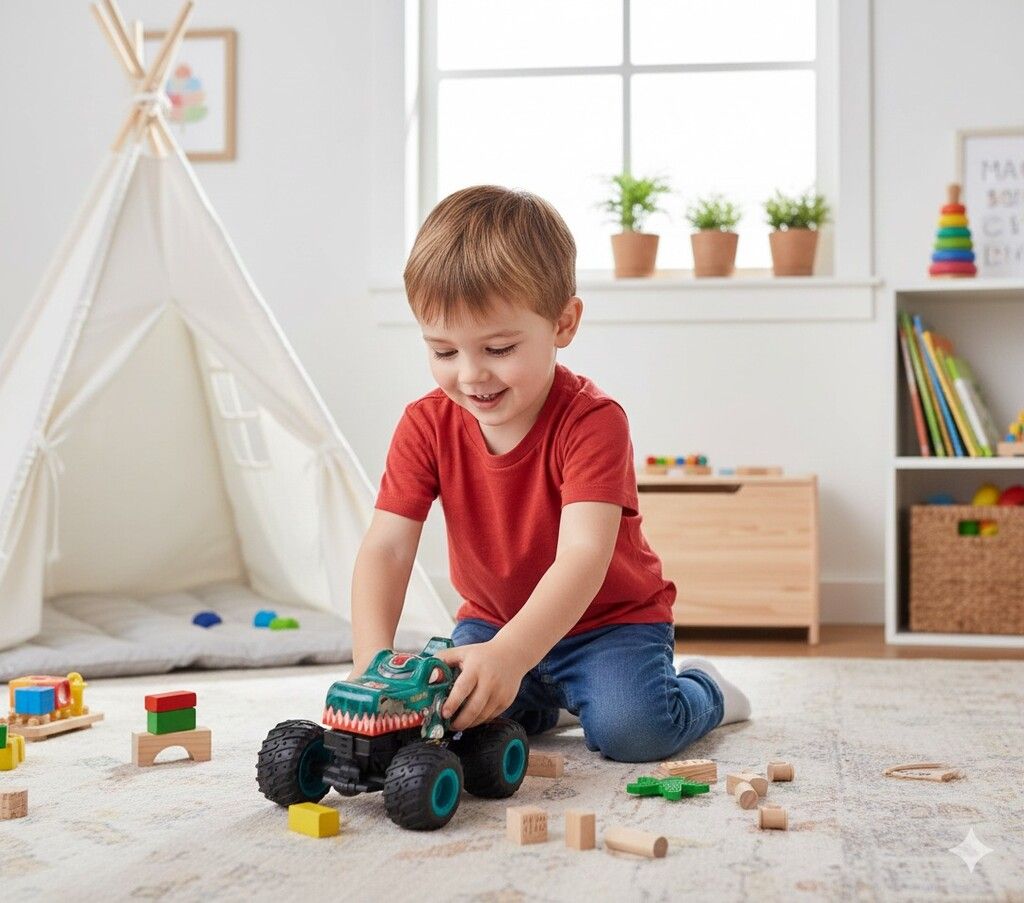 CAMIONETA MONSTER A FRICCION CON LUZ Y SONIDO VR4 8177 CAMIONETA COCODRILLO - Imagen 3