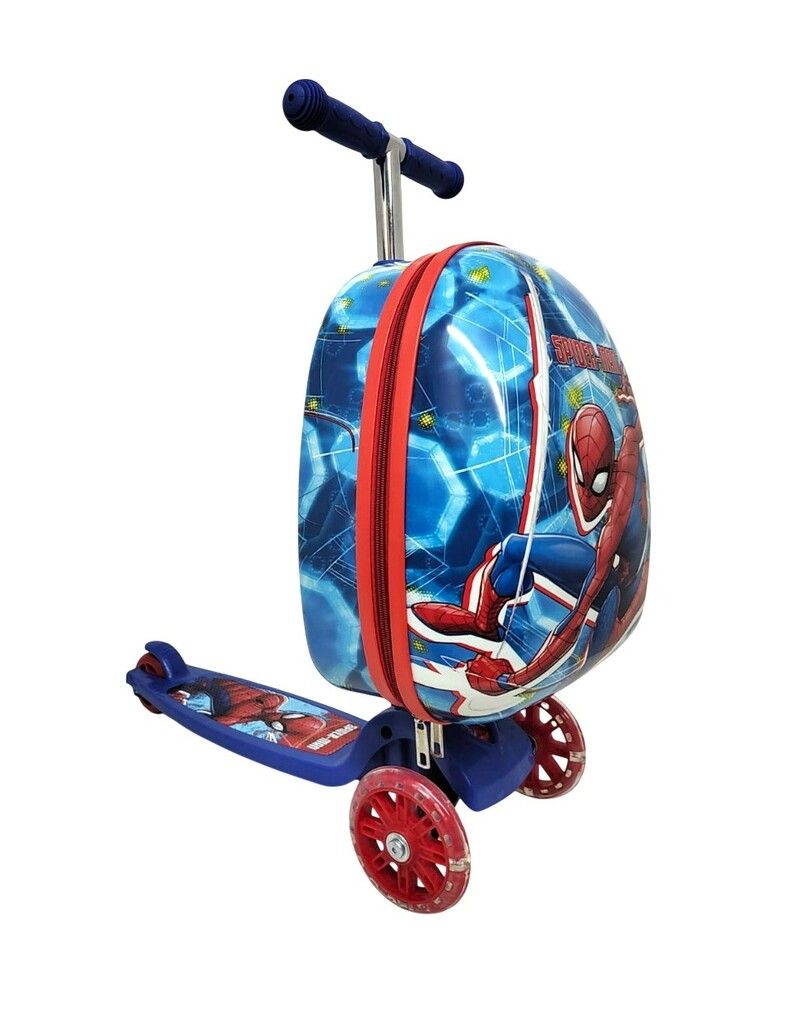 MONOPATIN SPIDERMAN VALIJA Y RUEDAS CON LUZ VR1 12280 AZUL - Imagen 4