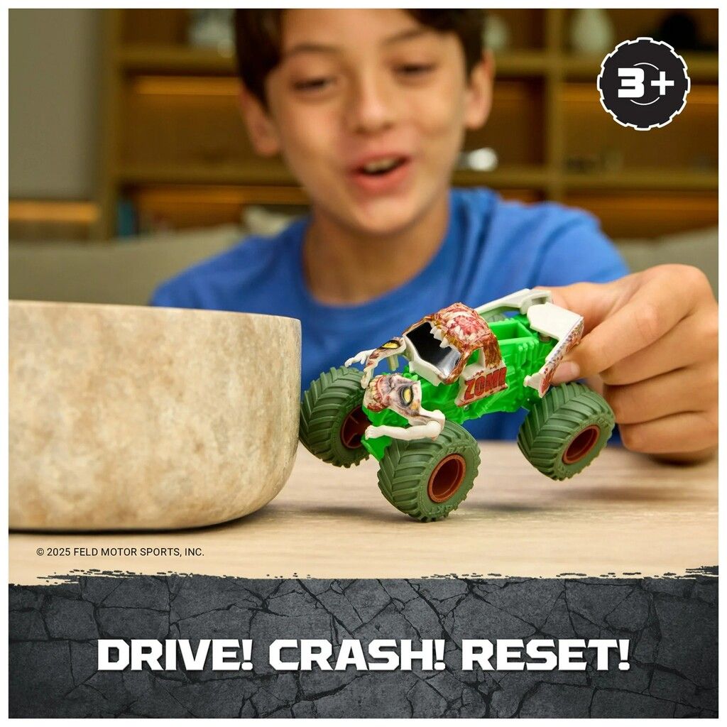 AUTO MONSTER JAM 1:64 SMASH Y BASH SERIE 2 VR1 58808 ZOMBIE - Imagen 4