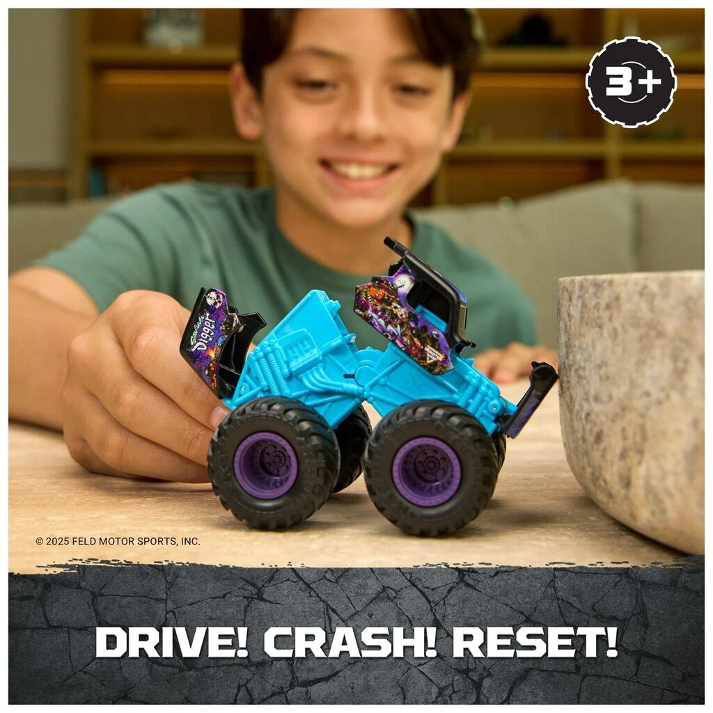 AUTO MONSTER JAM 1:64 SMASH Y BASH SERIE 2 VR2 58808 SON UVA DIGGER - Imagen 4